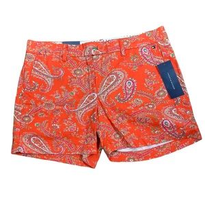 NWT Tommy Hilfiger orange paisley shorts